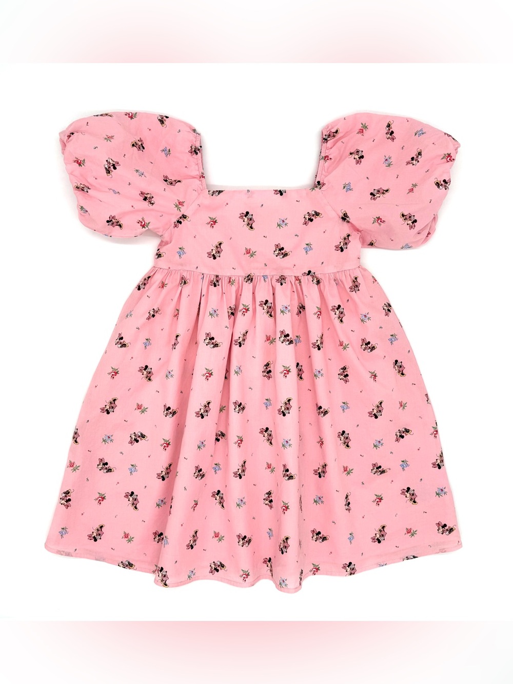 GUC Disney X Janie & Jack Minnie Mouse Floral Puff Sleeve Dress in Light Pink 8